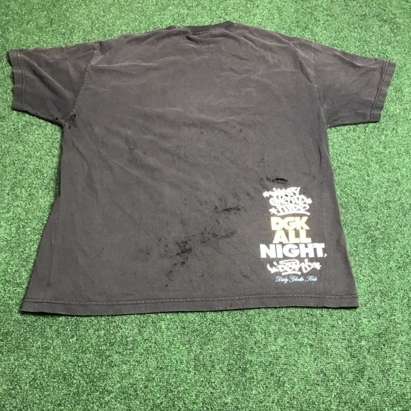 DGK All Night Designer Skating Skateboard Graphic T-shirt Men Adult XL Black - Picture 3 of 8